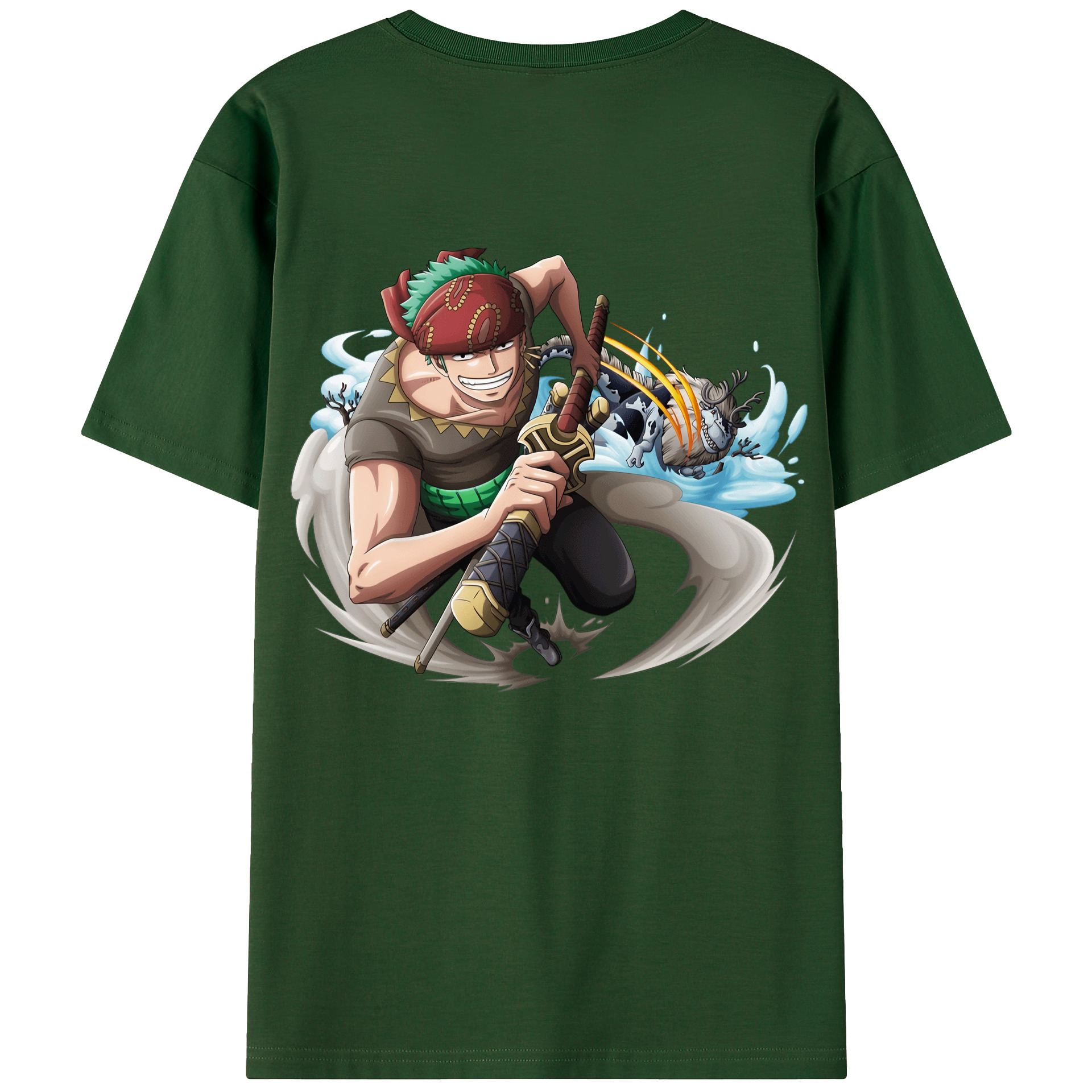 ワンピース ロロノア・ゾロ ONE PIECE Roronoa Zoro 綿100％半袖Tシャツ（背面プリント）